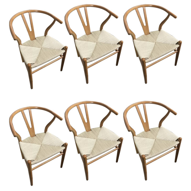 Modern Style Arm Chair Solid Wood Indoor Dining Chair for Dining Room