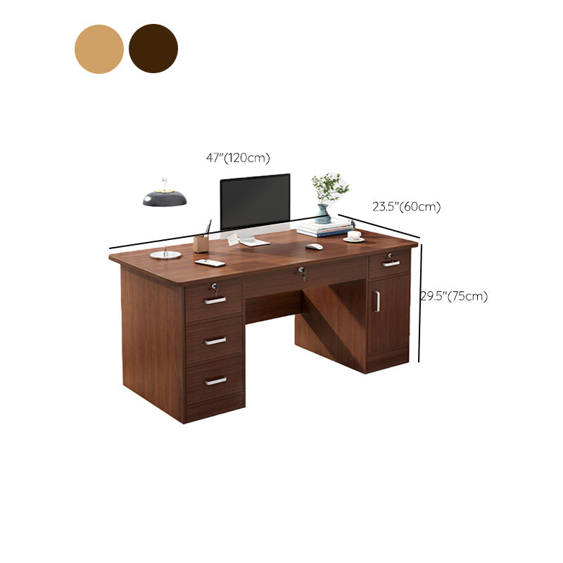 Engineered Wood Writing Desk Modern Executive Desk with Drawers Clearhalo 'furn' 'furn_office_desk' 'Furniture' 'Office Desks' 'Office Furniture' 'office_desk' 7597135