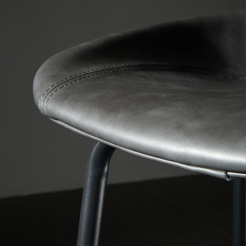 Taburete moderno de cuero falso de cuero de cuero sin respaldo con reposapiés