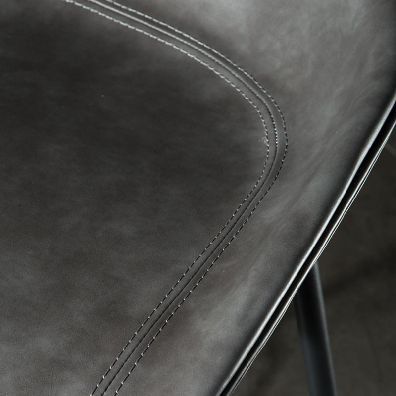 Taburete moderno de cuero falso de cuero de cuero sin respaldo con reposapiés