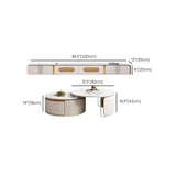 Tavolo da cocktail di caffè astratto con cassetti di stoccaggio bianco ardesia