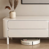 4 Legs White Slate Rectangular Cocktail Table with Storage Drawers