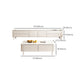 4 Legs White Slate Rectangular Cocktail Table with Storage Drawers
