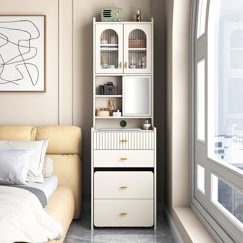 Modern Wooden Mirror Bedroom With Drawer With Stool Dressing Table