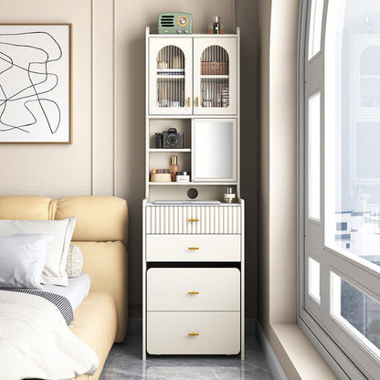 Dormitorio moderno de espejo de madera con cajón con taburete tocador