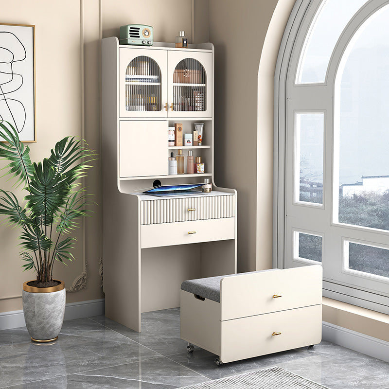 スツールのドレッシングテーブル付きの引き出し付きモダンな木製の鏡の寝室