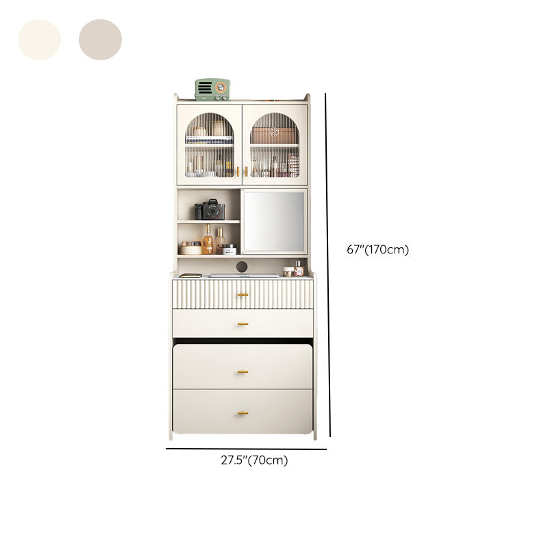 スツールのドレッシングテーブル付きの引き出し付きモダンな木製の鏡の寝室