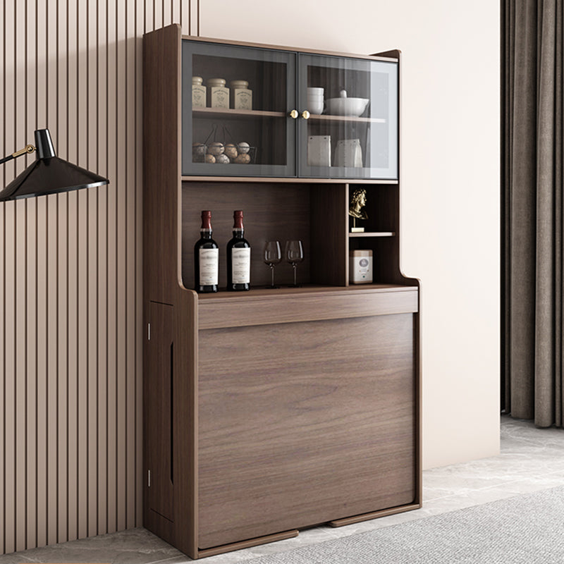 Modern Rectangle Folding Wood Dining Table for Small Space with Storage Clearhalo 'Dining Tables & Seating' 'Dining Tables' 'dining_table' 'furn' 'furn_dining_table' 'Furniture' 'Kitchen & Dining Furniture' 7603901