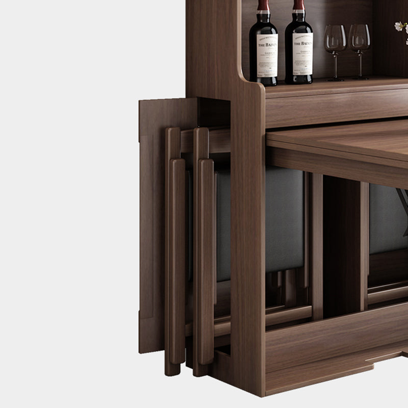 Modern Rectangle Folding Wood Dining Table for Small Space with Storage Clearhalo 'Dining Tables & Seating' 'Dining Tables' 'dining_table' 'furn' 'furn_dining_table' 'Furniture' 'Kitchen & Dining Furniture' 7603905