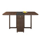 Modern Rectangle Folding Wood Dining Table for Small Space with Pedestal Base