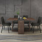 Modern Rectangle Folding Wood Dining Table for Small Space with Pedestal Base