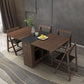 Modern Rectangle Folding Wood Dining Table for Small Space with Pedestal Base