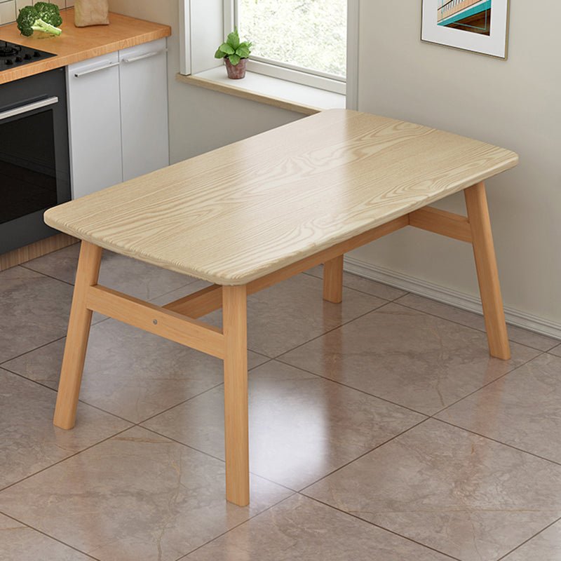 Rectangular Natural Oak Dining Table Wooden Tabletop with Metal Legs Without Chairs Clearhalo 'Dining Tables & Seating' 'Dining Tables' 'dining_table' 'furn' 'furn_dining_table' 'Furniture' 'Kitchen & Dining Furniture' 7603946