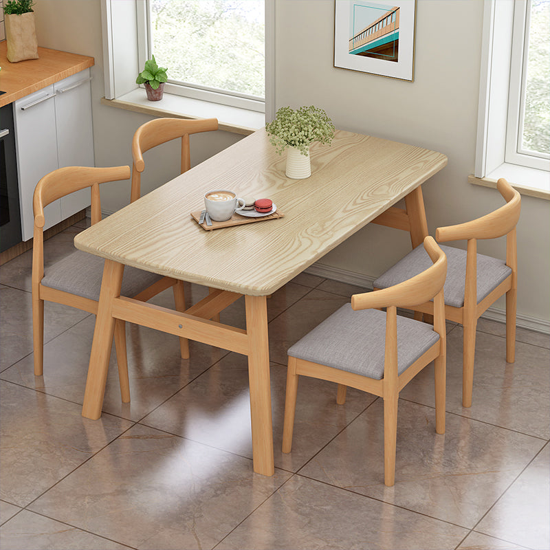 Rectangular Natural Oak Dining Table Wooden Tabletop with Metal Legs Clearhalo 'Dining Tables & Seating' 'Dining Tables' 'dining_table' 'furn' 'furn_dining_table' 'Furniture' 'Kitchen & Dining Furniture' 7603947