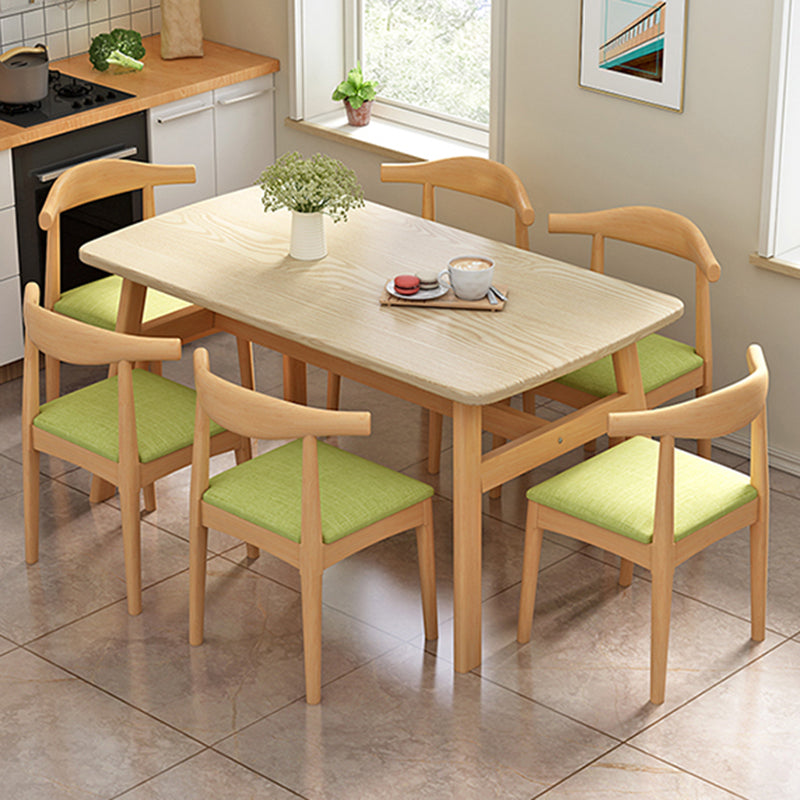 Rectangular Natural Oak Dining Table Wooden Tabletop with Metal Legs Clearhalo 'Dining Tables & Seating' 'Dining Tables' 'dining_table' 'furn' 'furn_dining_table' 'Furniture' 'Kitchen & Dining Furniture' 7603948