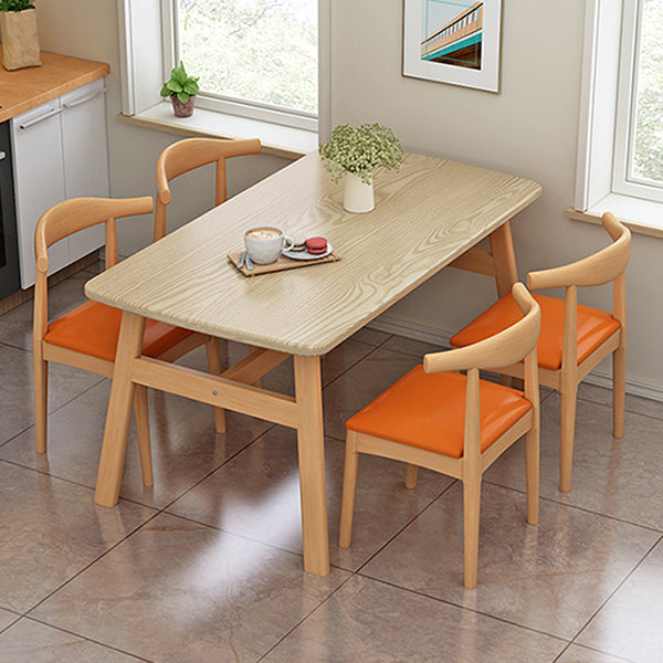 Rectangular Natural Oak Dining Table Wooden Tabletop with Metal Legs Clearhalo 'Dining Tables & Seating' 'Dining Tables' 'dining_table' 'furn' 'furn_dining_table' 'Furniture' 'Kitchen & Dining Furniture' 7603954