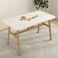 Modern Rectangular Dinner Table Wooden Tabletop with Metal Legs