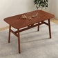 Modern Rectangular Dinner Table Wooden Tabletop with Metal Legs