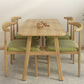Modern Rectangular Dinner Table Wooden Tabletop with Metal Legs