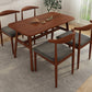 Modern Rectangular Dinner Table Wooden Tabletop with Metal Legs