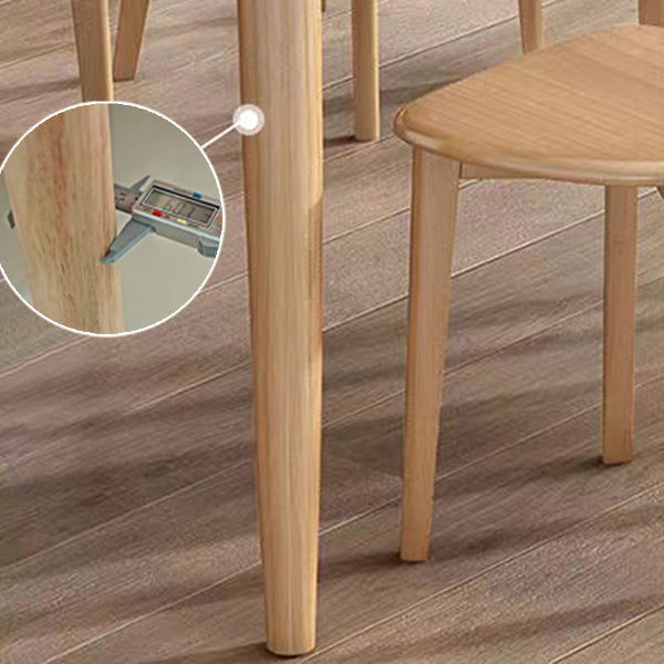 Rectangular Natural Oak Dining Table Solid Wood Tabletop for Living Room