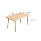 55.1 Inch Rectangular Natural Oak Dining Table Solid Wood Tabletop with 4 Legs