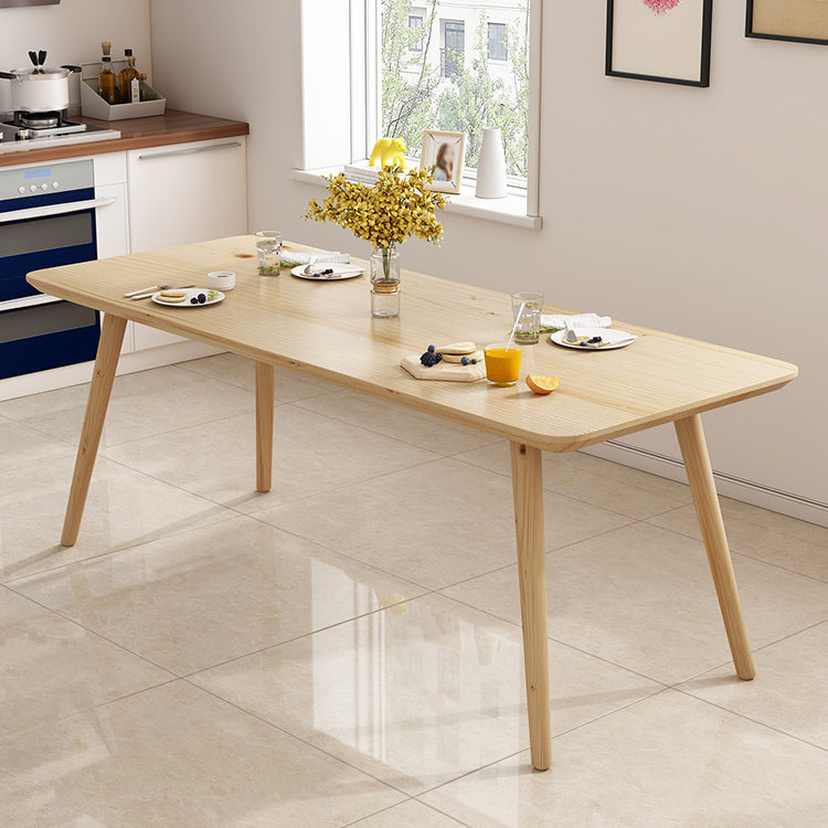 Rechthoekige eettafel Modern natuurlijk eiken massief houten tafelblad voor woonkamer