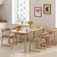 Rechthoekige eettafel Modern natuurlijk eiken massief houten tafelblad voor woonkamer