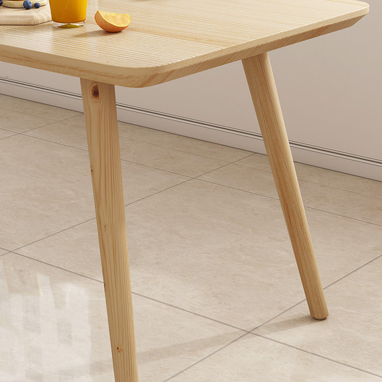 Rechthoekige eettafel Modern natuurlijk eiken massief houten tafelblad voor woonkamer