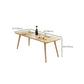 Rechthoekige eettafel Modern natuurlijk eiken massief houten tafelblad voor woonkamer