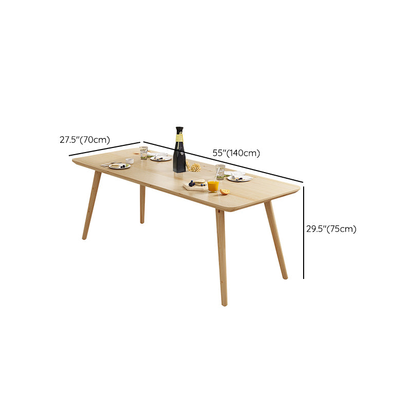 Rechthoekige eettafel Modern natuurlijk eiken massief houten tafelblad voor woonkamer