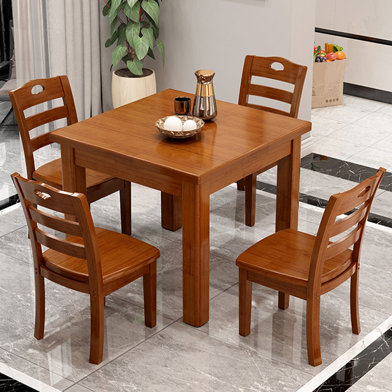 Modern Square Dinner Table Brown Solid Wood Tabletop for 2 Persons Clearhalo 'Dining Tables & Seating' 'Dining Tables' 'dining_table' 'furn' 'furn_dining_table' 'Furniture' 'Kitchen & Dining Furniture' 7604031