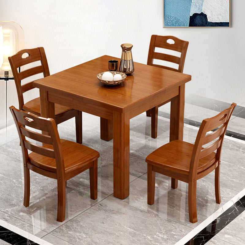 Modern Square Dinner Table Brown Solid Wood Tabletop for 2 Persons Clearhalo 'Dining Tables & Seating' 'Dining Tables' 'dining_table' 'furn' 'furn_dining_table' 'Furniture' 'Kitchen & Dining Furniture' 7604032