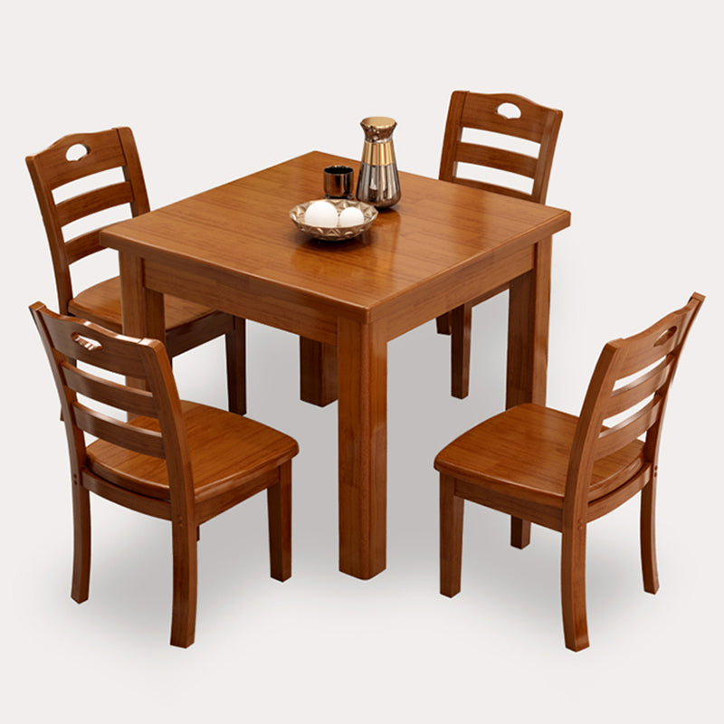 Modern Square Dinner Table Brown Solid Wood Tabletop for 2 Persons Clearhalo 'Dining Tables & Seating' 'Dining Tables' 'dining_table' 'furn' 'furn_dining_table' 'Furniture' 'Kitchen & Dining Furniture' 7604033