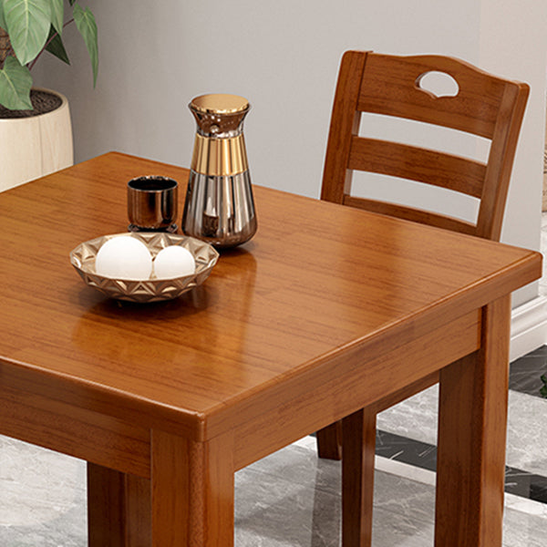 Modern Square Dinner Table Brown Solid Wood Tabletop for 2 Persons Clearhalo 'Dining Tables & Seating' 'Dining Tables' 'dining_table' 'furn' 'furn_dining_table' 'Furniture' 'Kitchen & Dining Furniture' 7604037