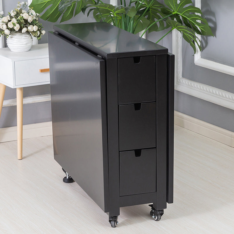 Moderne stijl rechthoekige massief houten eettafel met neerklapbaar blad, 59" x 31,5" x 29,5"