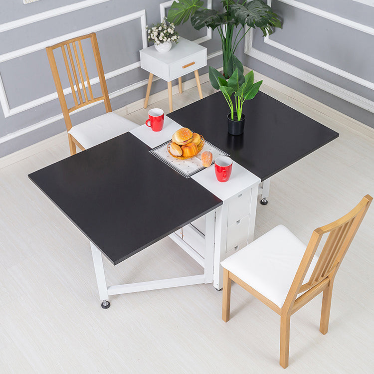 Moderne stijl rechthoekige massief houten eettafel met neerklapbaar blad, 59" x 31,5" x 29,5"