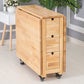 Moderne stijl rechthoekige massief houten eettafel met neerklapbaar blad, 59" x 31,5" x 29,5"