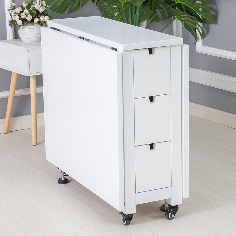 Moderne stijl rechthoekige massief houten eettafel met neerklapbaar blad, 59" x 31,5" x 29,5"