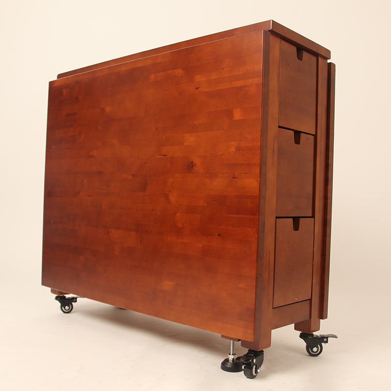 Moderne stijl rechthoekige massief houten eettafel met neerklapbaar blad, 59" x 31,5" x 29,5"