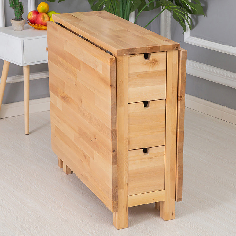 Moderne stijl rechthoekige massief houten eettafel met neerklapbaar blad, 59" x 31,5" x 29,5"