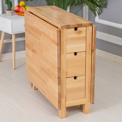 Moderne stijl rechthoekige massief houten eettafel met neerklapbaar blad, 59" x 31,5" x 29,5"