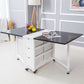 Moderne stijl rechthoekige massief houten eettafel met neerklapbaar blad, 59" x 31,5" x 29,5"