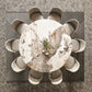 Modern Round Extendable Dining Table Wood Legs for Living Room