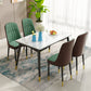 Mesa de comedor rectangular de vidrio de estilo moderno con 4 pies