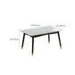 Mesa de comedor rectangular de vidrio de estilo moderno con 4 pies
