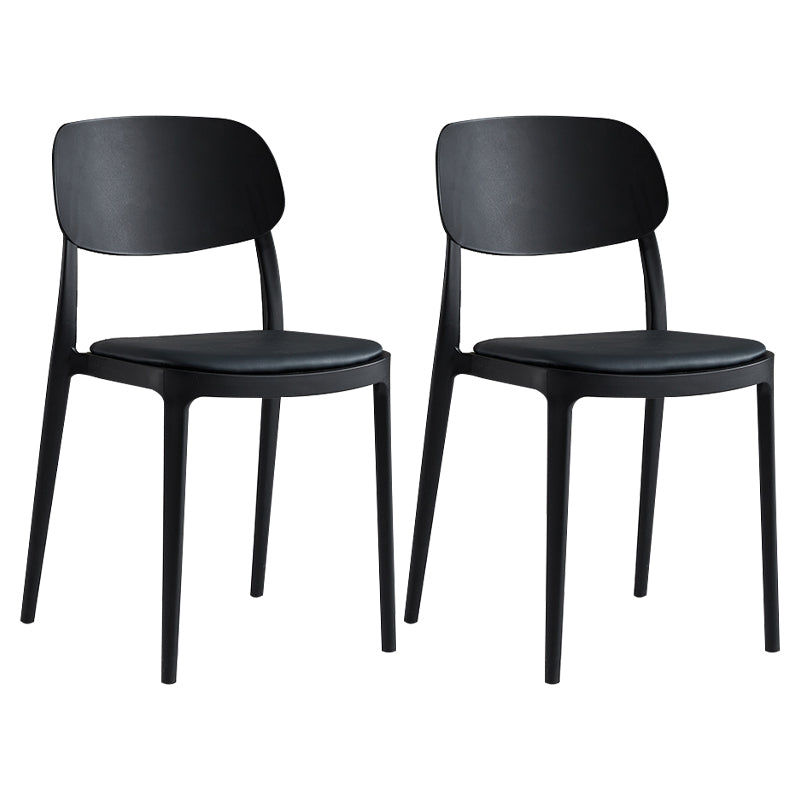 Silla de plástico de silla lateral de apilamiento interior moderno con tapizado