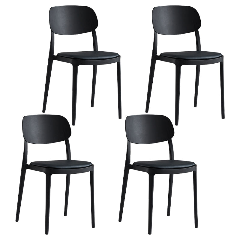 Silla de plástico de silla lateral de apilamiento interior moderno con tapizado