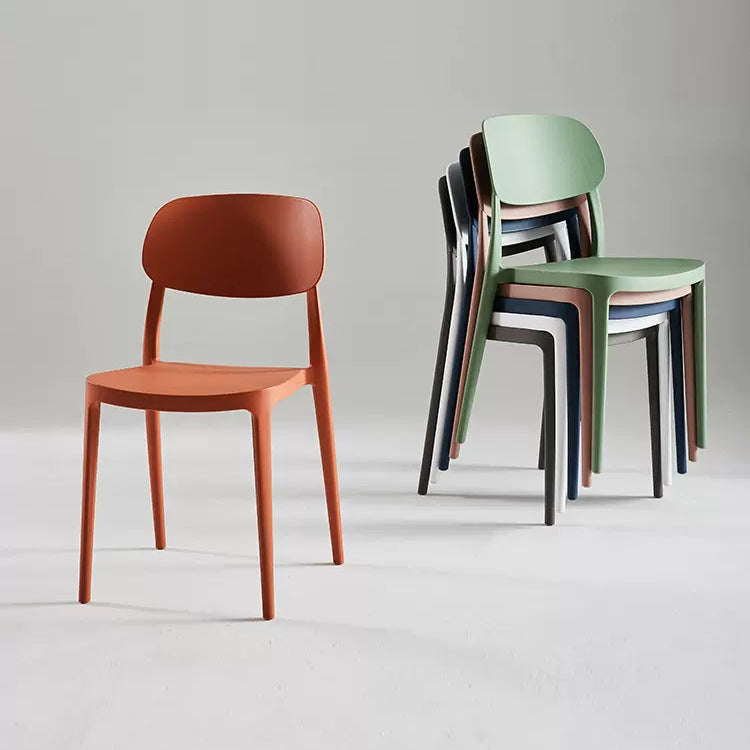 Silla de plástico de silla lateral de apilamiento interior moderno con tapizado
