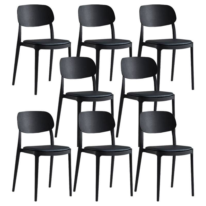 Silla de plástico de silla lateral de apilamiento interior moderno con tapizado